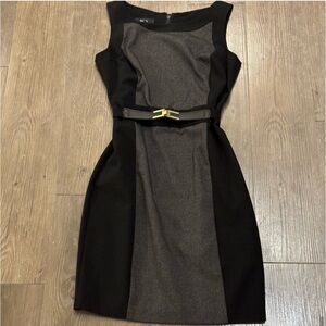 BCX Black and Gray Houndstooth Dress